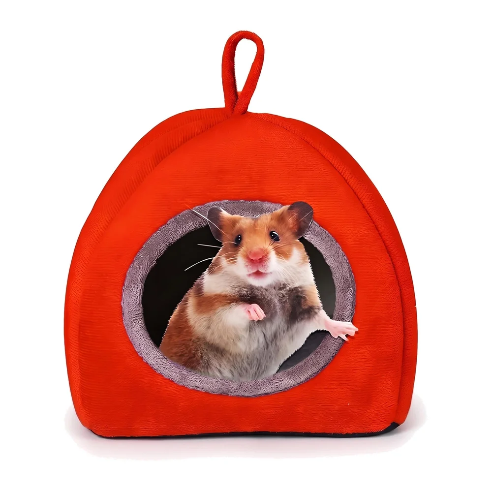 Large Hamster Bed Hideout for Rest Sleeping House Home Washable Suitable for All Small Animals Like Hedgehogs Very Large Size – 30 * 30 * 30 CM Can Fit Up to 5 Pets Red