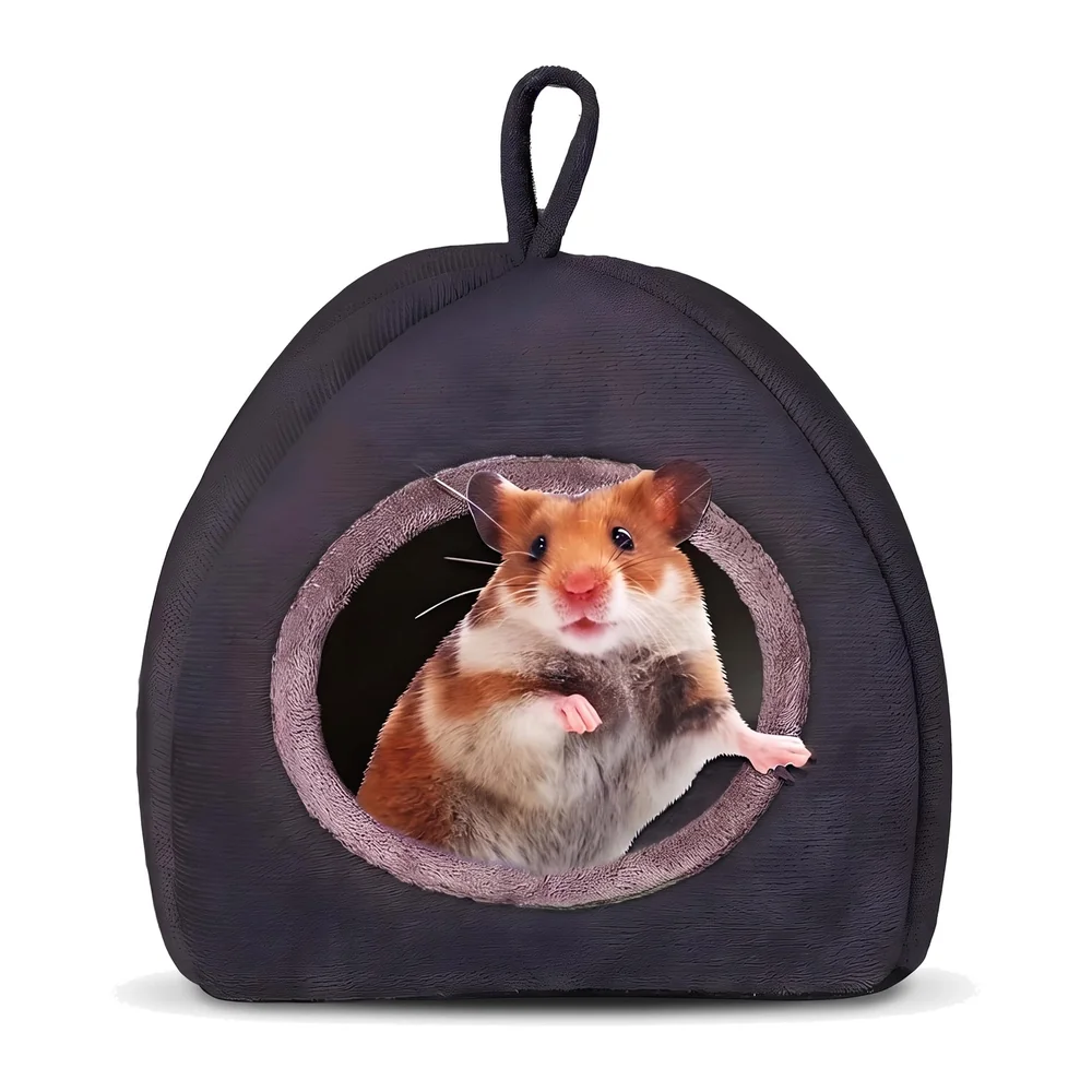 Large Hamster Bed Hideout Washable House 30 x 30 x 30 cm Black