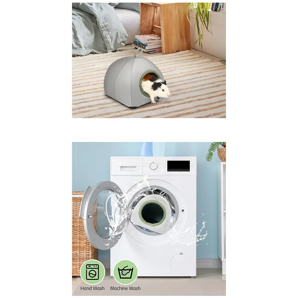 Large Hamster Bed Hideout Washable House 30 x 30 x 30 cm Black