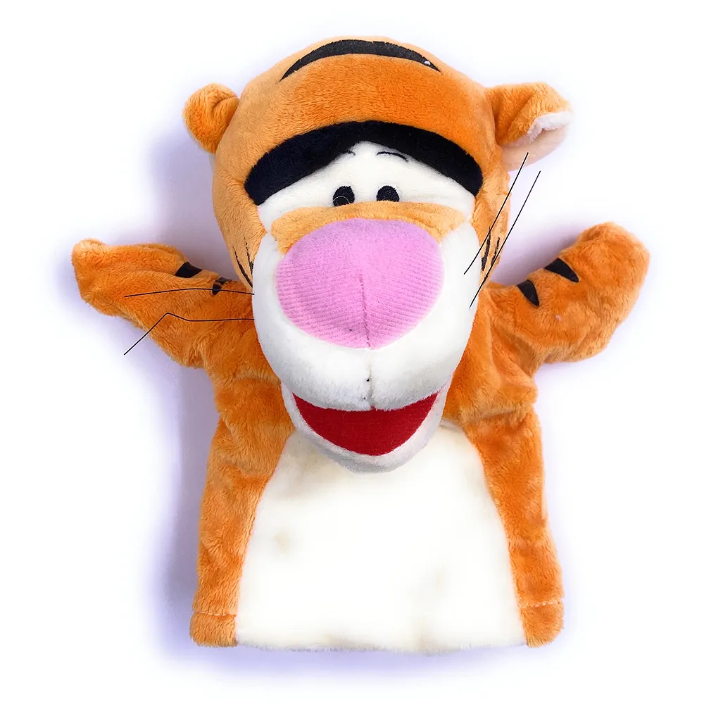 Hand Puppets Jungle Animal Friends with Working Mouth for Imaginative Play, Storytelling, Teaching, Preschool & Role-Play. (Tiger)