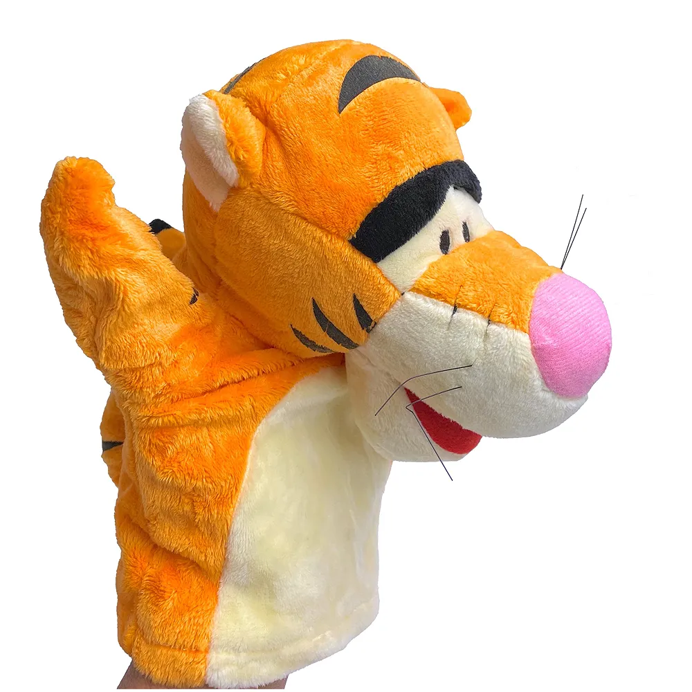 Hand Puppets Jungle Animal Friends with Working Mouth for Imaginative Play, Storytelling, Teaching, Preschool & Role-Play. (Tiger)