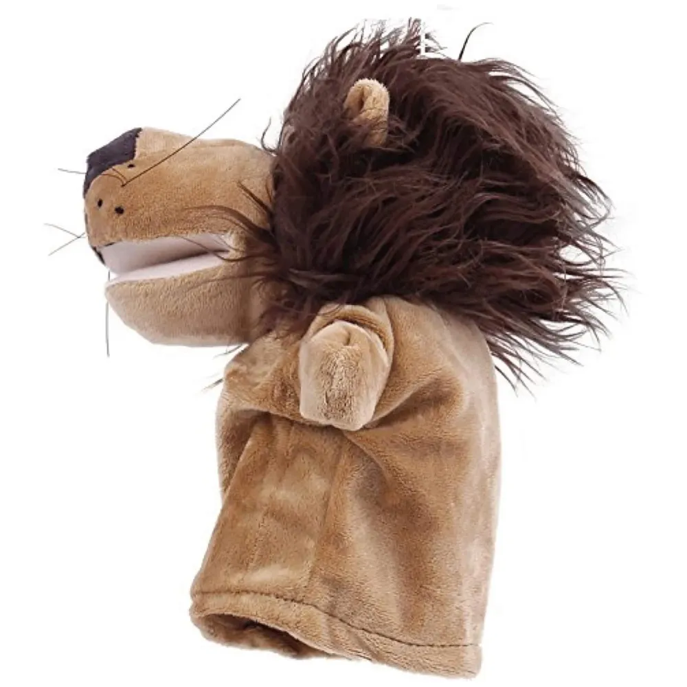 Hand Puppets Jungle Animal Friends with Working Mouth for Imaginative Play, Storytelling, Teaching, Preschool & Role-Play. (Lion 2)
