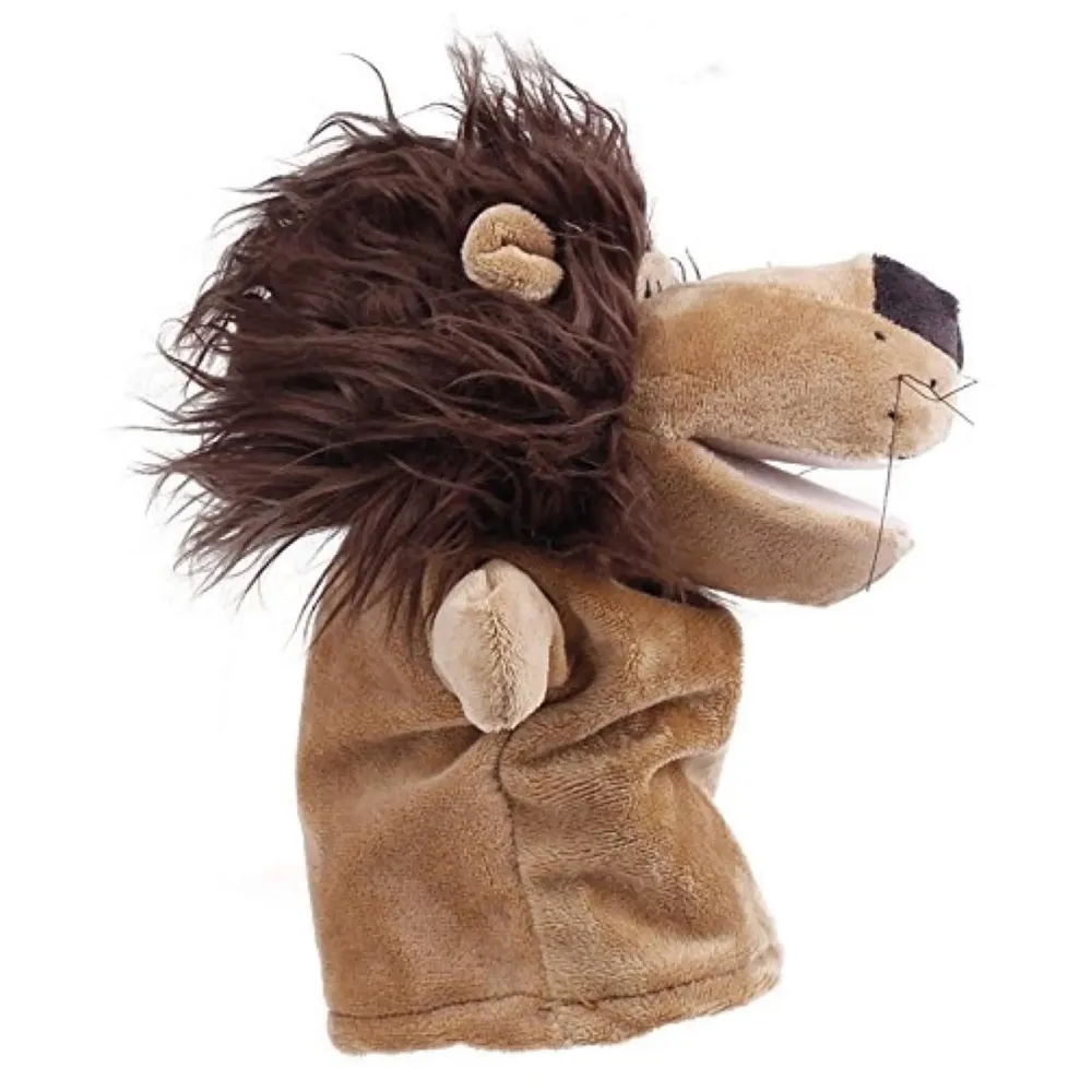 Hand Puppets Jungle Animal Friends with Working Mouth for Imaginative Play, Storytelling, Teaching, Preschool & Role-Play. (Lion 2)