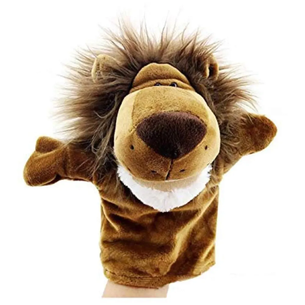 Hand Puppets Jungle Animal Friends with Working Mouth for Imaginative Play, Storytelling, Teaching, Preschool & Role-Play. (Lion 2)