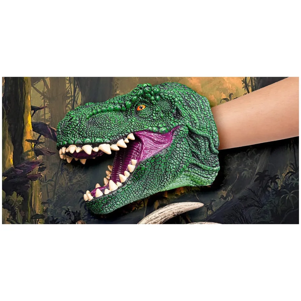 Dinosaur Hand Puppet Toys,Soft Rubber Realistic Raptor Dinosaur Head Tyrannosaurus Rex T-Rex
