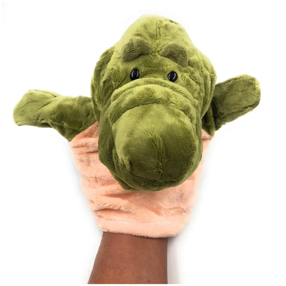 Hand Puppets Crocodile Jungle Animal Friends with Working Mouth for Imaginative Play, Storytelling, Teaching, Preschool & Role-Play. (Crocodile)