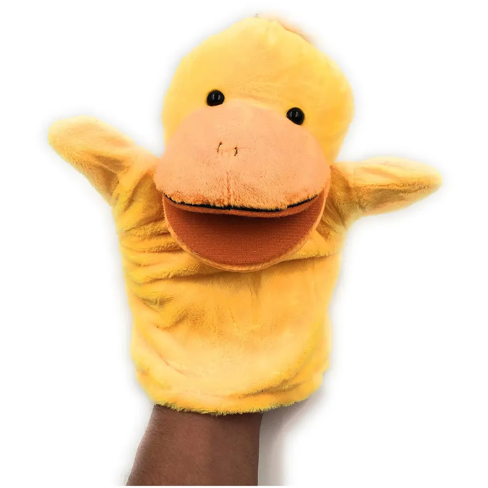 Hand Puppets Duck Jungle Animal Friends with Working Mouth for Imaginative Play, Storytelling, Teaching, Preschool & Role-Play. (Duck)