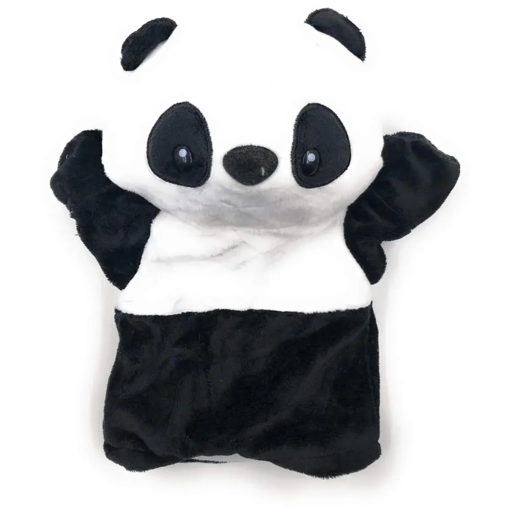 Hand Puppets Panda Jungle Animal Friends with Working Mouth for Imaginative Play, Storytelling, Teaching, Preschool & Role-Play. (Panda)