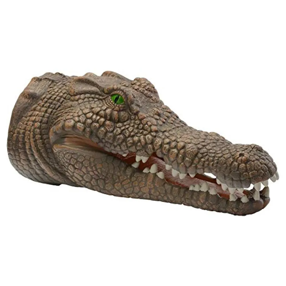 Rubber Hand Puppets Crocodile Jungle Animal Friends with Working Mouth for Imaginative Play, Storytelling, Teaching, Preschool & Role-Play. (Crocodile)