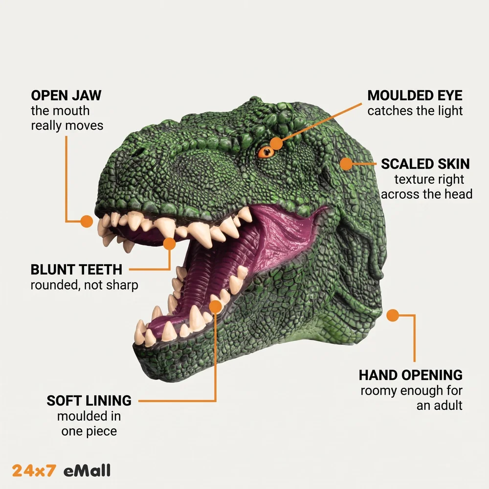 Dinosaur Hand Puppet Animal T-Rex with Working Mouth for Imaginative Play, Storytelling, Role-Play. (Dinosaur)