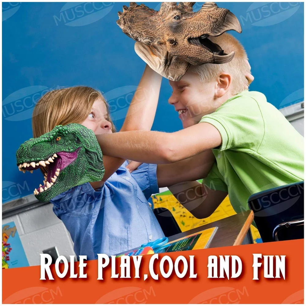 Dinosaur Hand Puppet Animal T-Rex with Working Mouth for Imaginative Play, Storytelling, Role-Play. (Dinosaur)