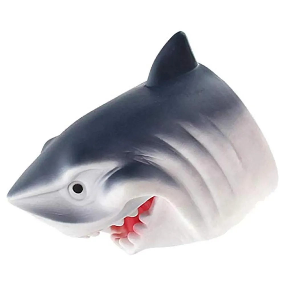 Rubber Hand Puppets Shark Jungle Animal Friends with Working Mouth for Imaginative Play, Storytelling, Teaching, Preschool & Role-Play. (Shark)
