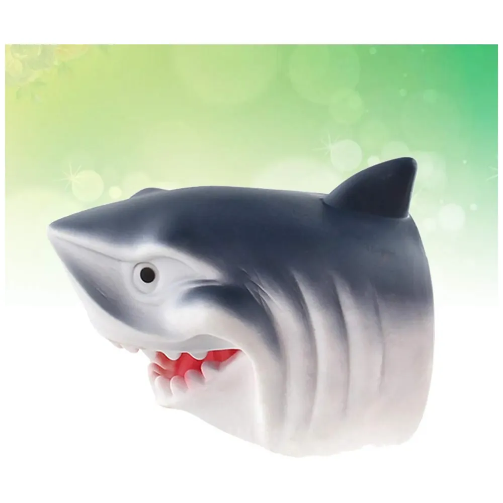 Rubber Hand Puppets Shark Jungle Animal Friends with Working Mouth for Imaginative Play, Storytelling, Teaching, Preschool & Role-Play. (Shark)