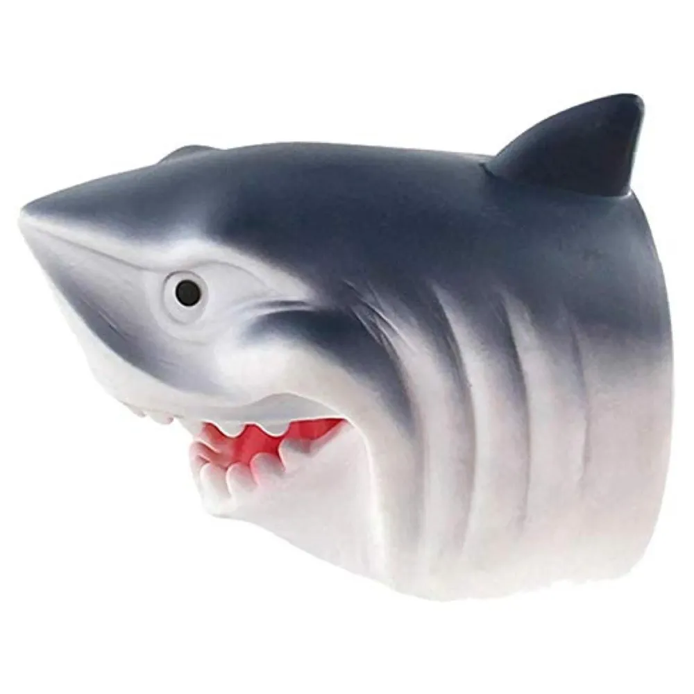 Rubber Hand Puppets Shark Jungle Animal Friends with Working Mouth for Imaginative Play, Storytelling, Teaching, Preschool & Role-Play. (Shark)