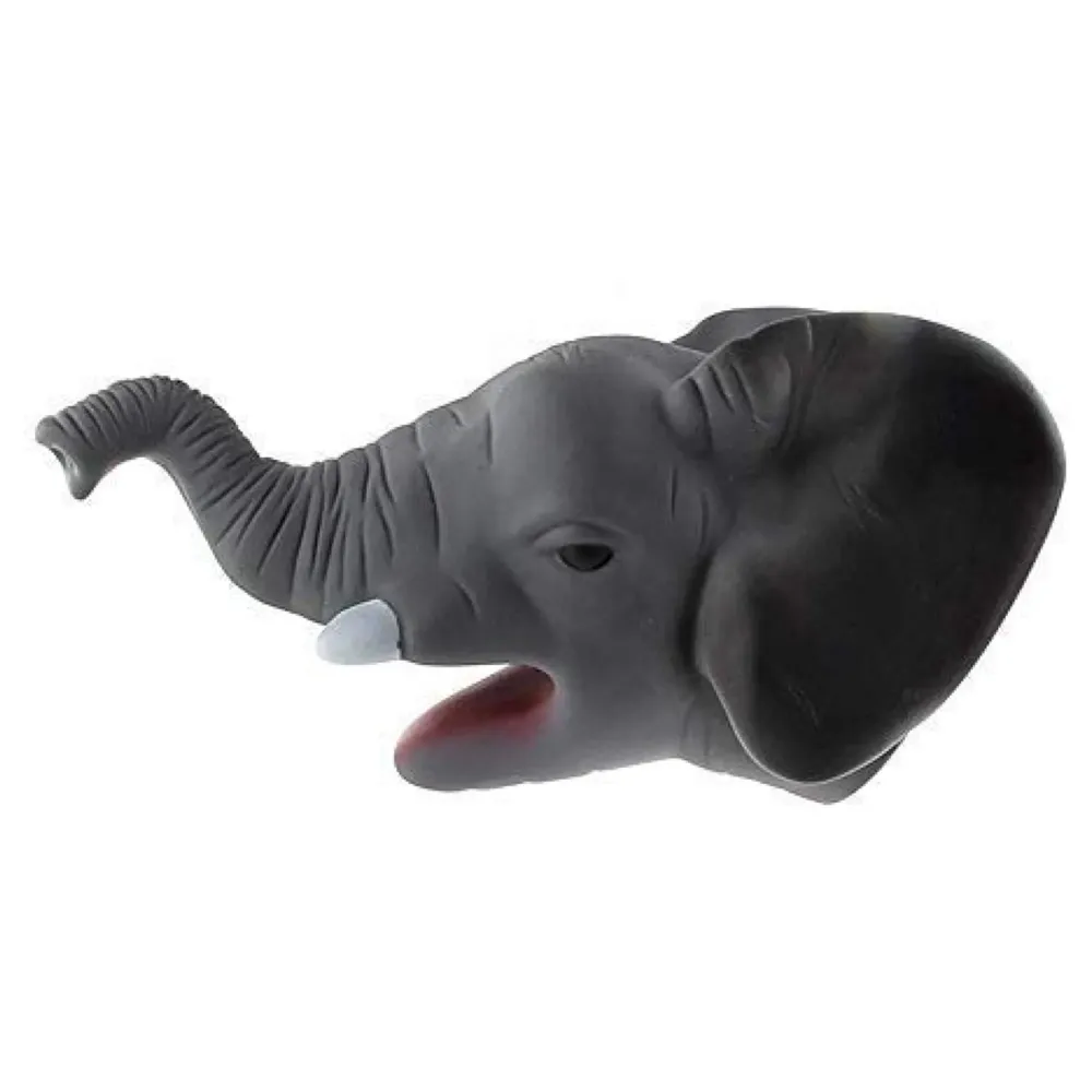 Rubber Hand Puppets Elephant Jungle Animal Friends with Working Mouth for Imaginative Play, Storytelling, Teaching, Preschool & Role-Play. (Elephant)