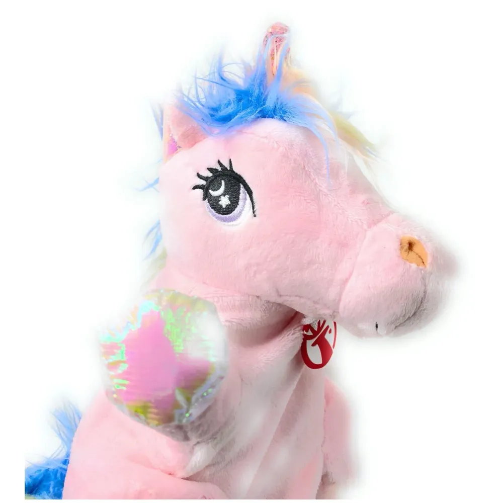 Hand Puppets Jungle Animal Friends with Working Mouth for Imaginative Play, Storytelling, Teaching, Preschool & Role-Play. (Unicorn Pink)