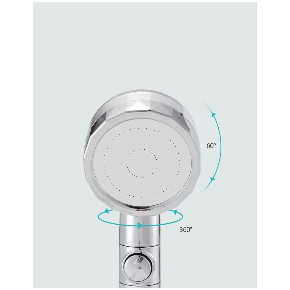 High Pressure Handheld Shower Head Turbo Fan Hose and Holder Set