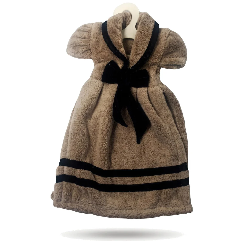 Hand Towel Gown Brown Coral Velvet Quick Dry 15 x 11 Inch