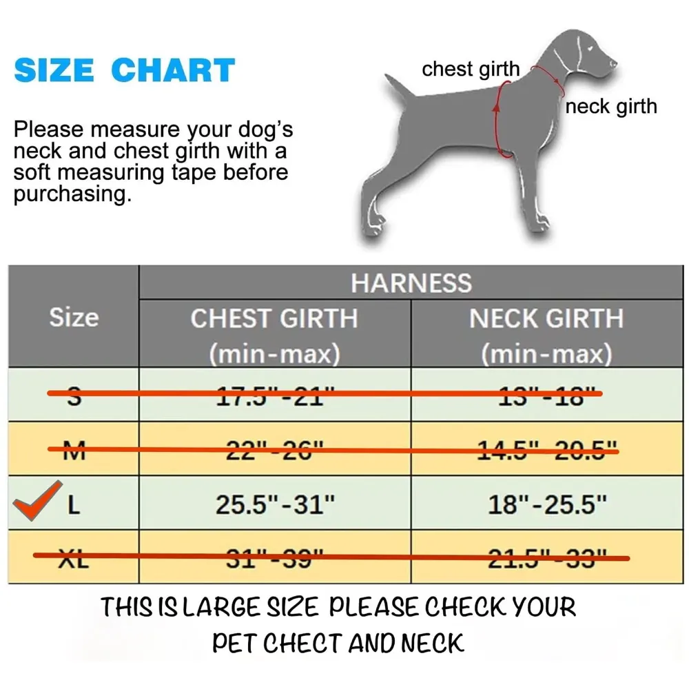 Vest Dog Harness Vest Breathable Adjustable Dog Body Belt No Pulling No Chock Oxford Fabric for Labradors, Golden Retriever, German Shepherd, Orange (Large Size)