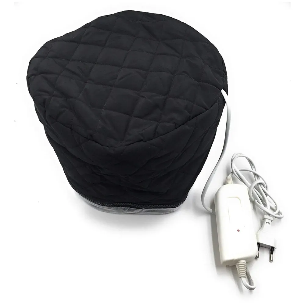 Shock Proof Hair Beauty Nourishing Steamer Thermal Treatment Cap~ Hair Spa Treatment (Black)