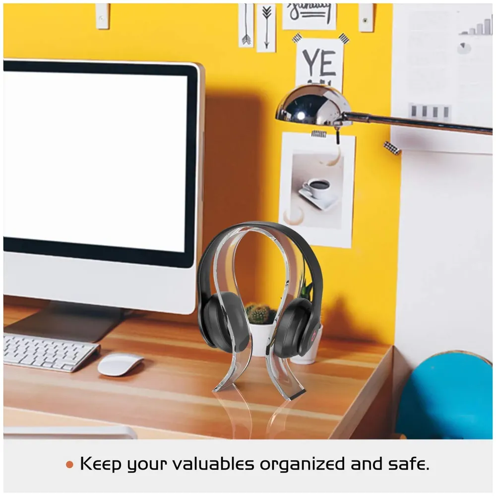 Headphone Stand, Acrylic Universal Headset Earphone Holder Desk Display Hanger with 8mm Thickness