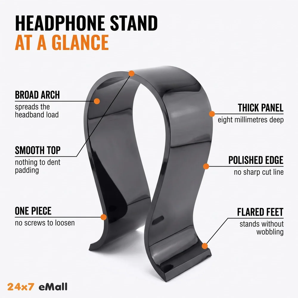 Headphone Stand, Acrylic Universal Headset Earphone Holder Desk Display Hanger with 8mm Thickness
