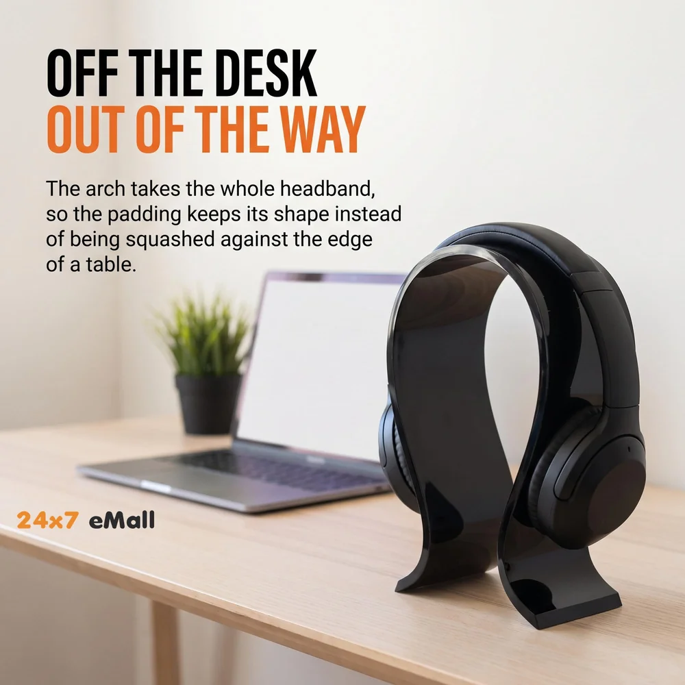Headphone Stand, Acrylic Universal Headset Earphone Holder Desk Display Hanger with 8mm Thickness