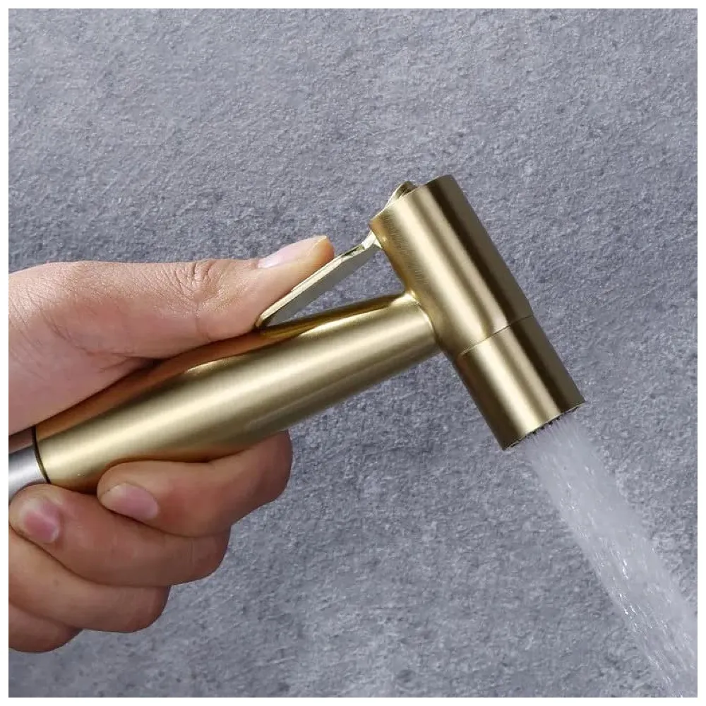 Gold Health Faucet Jet Spray 1.4m Metal Hose Complete Set