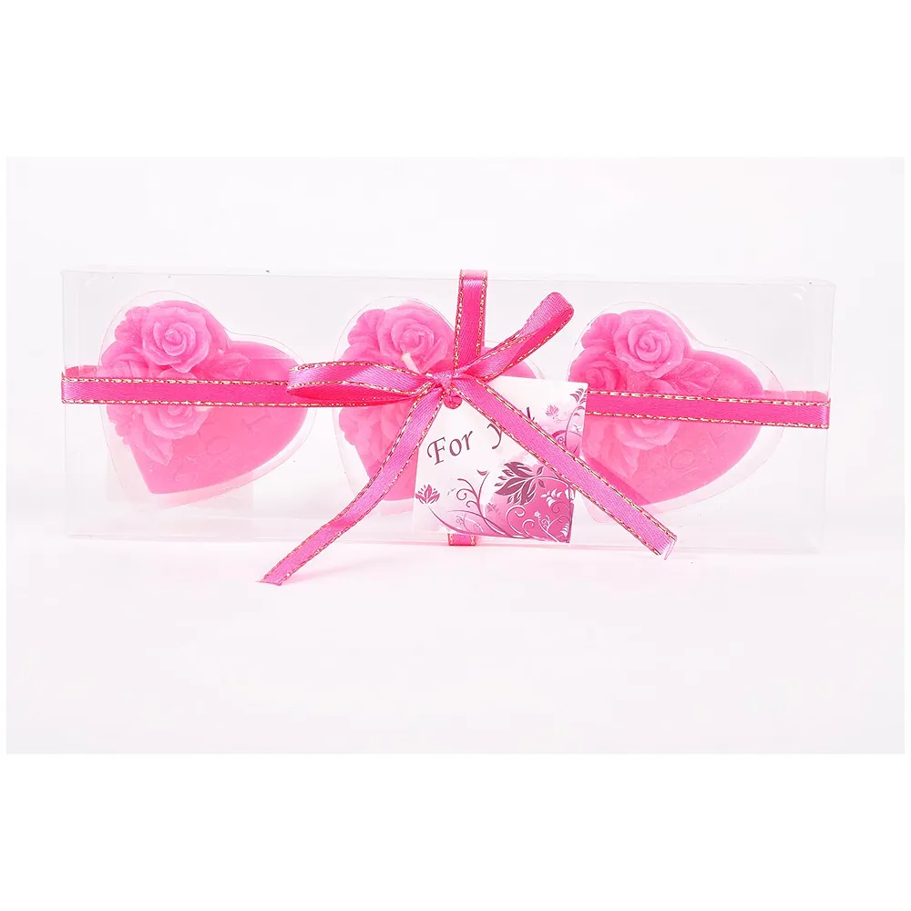 Floating Heart Real Candles ~ Magenta ~ set of 3 gift pack ~ Valentine