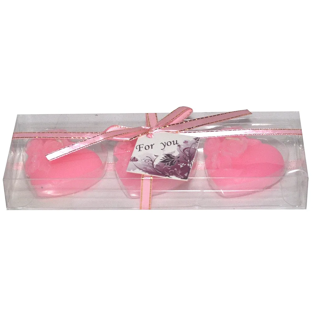 Floating Heart Real Candles ~ PINK ~ set of 3 gift pack ~ Valentine
