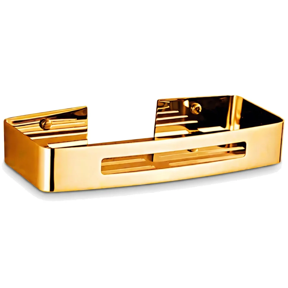 Gold Bathroom Shelf Wall Mount Shower Caddy Anti Rust 1 Pc Golden