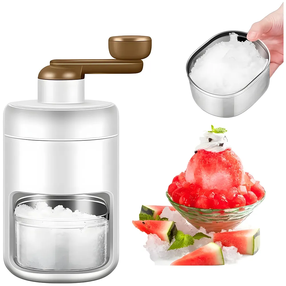 Ice Shaver Snow Cone Machine Hand Crank Slushy Maker Portable