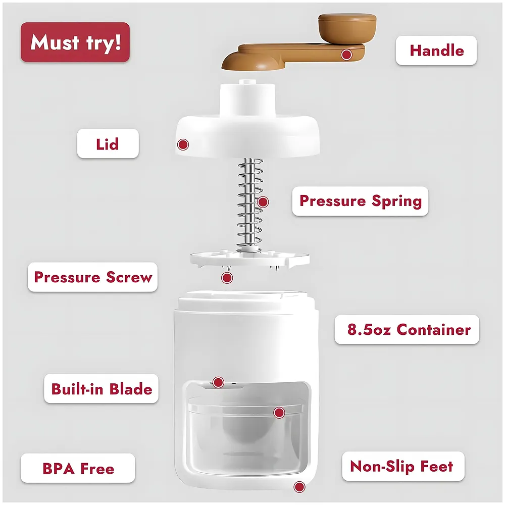 Ice Shaver Snow Cone Machine Hand Crank Slushy Maker Portable