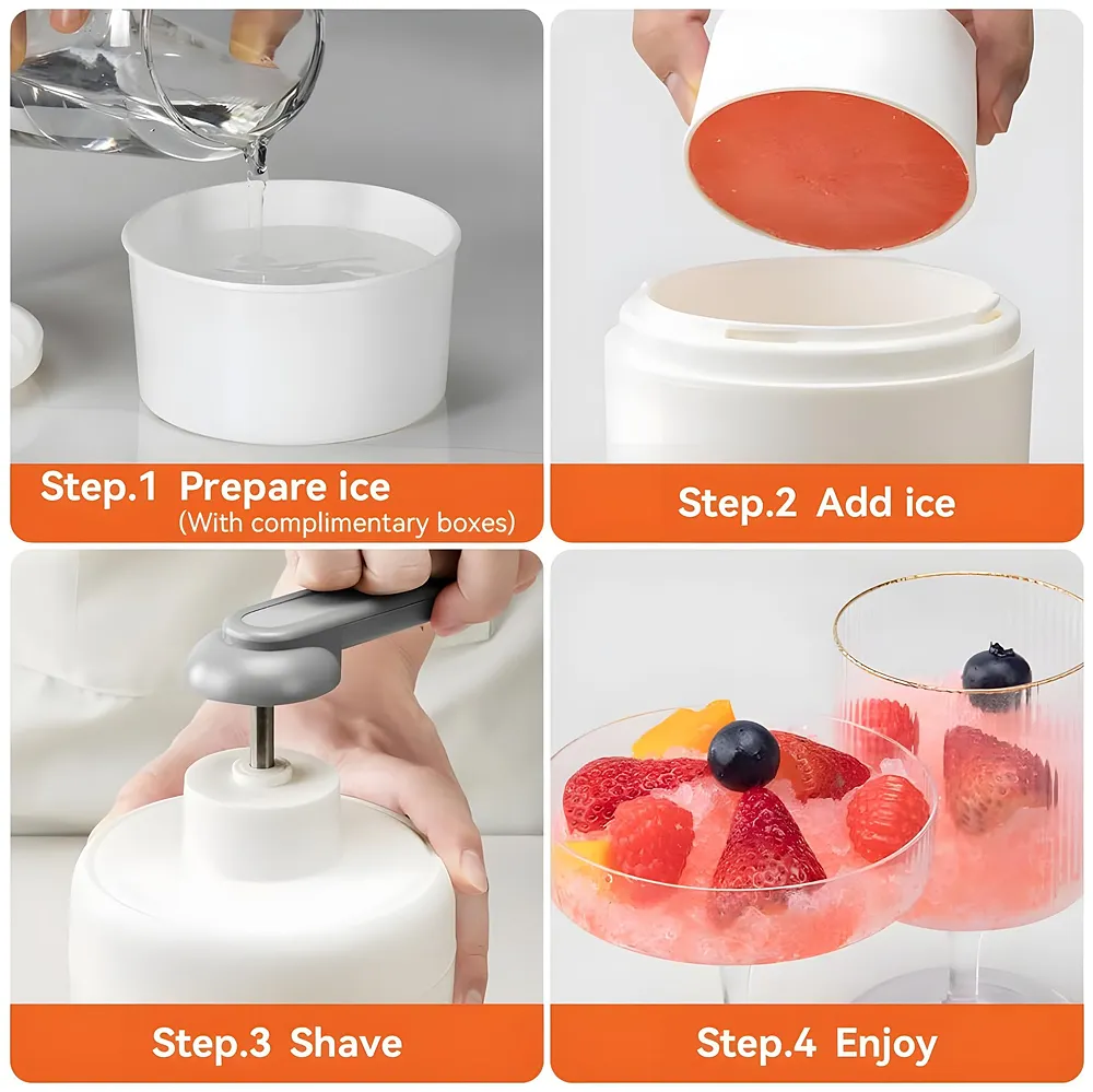 Ice Shaver Snow Cone Machine Hand Crank Slushy Maker Portable