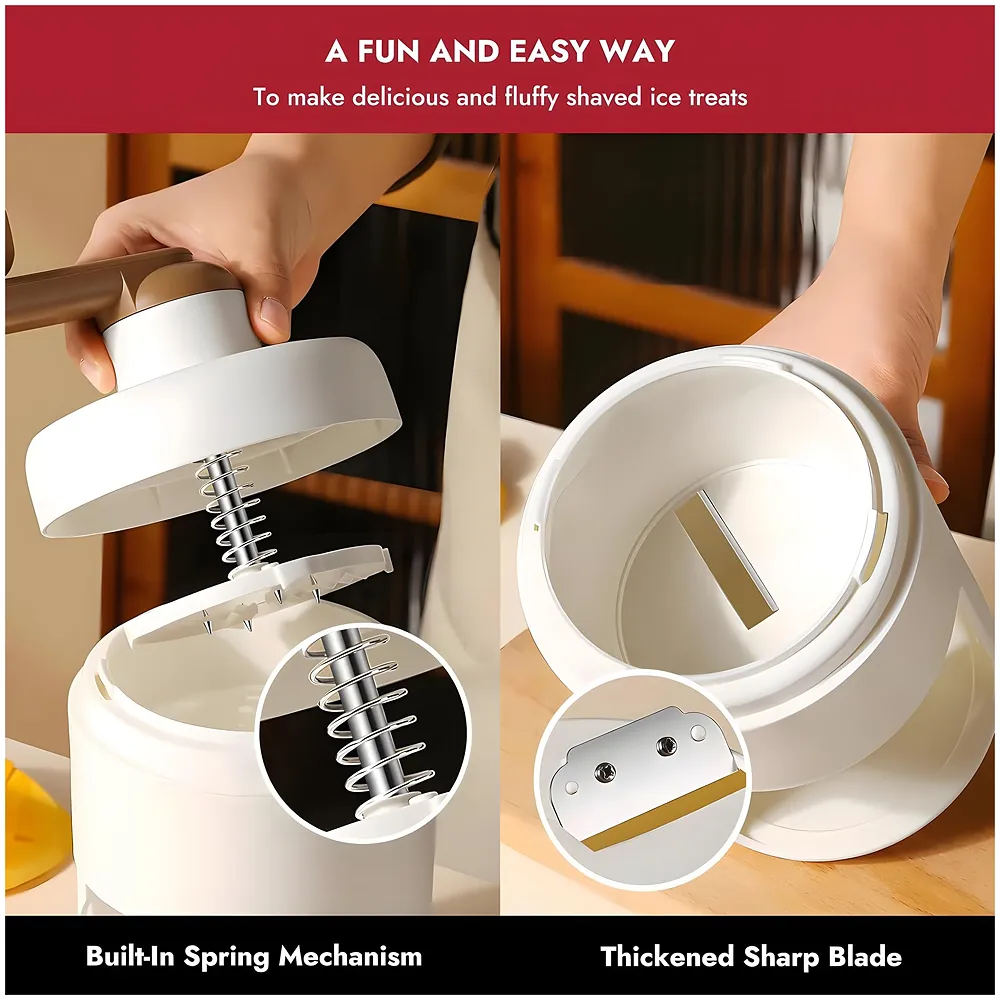 Ice Shaver Snow Cone Machine Hand Crank Slushy Maker Portable