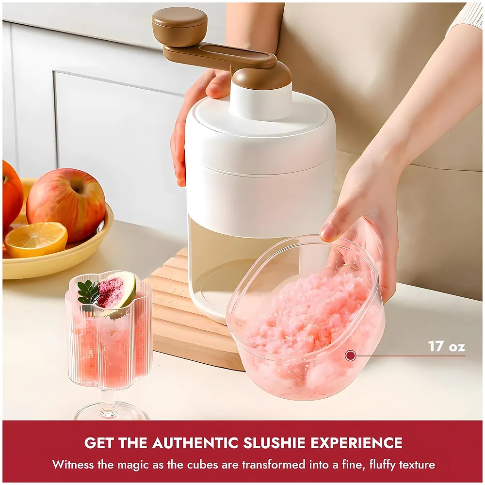 Ice Shaver Snow Cone Machine Hand Crank Slushy Maker Portable