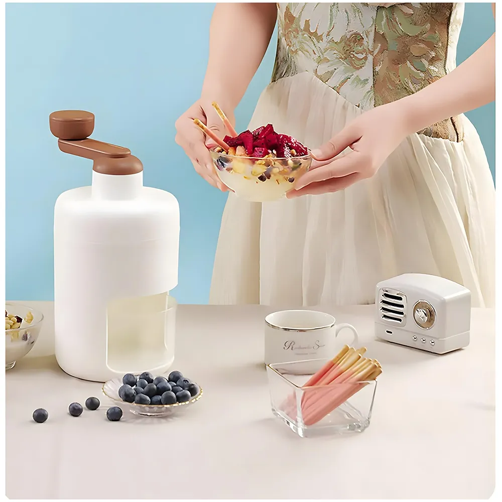 Ice Shaver Snow Cone Machine Hand Crank Slushy Maker Portable