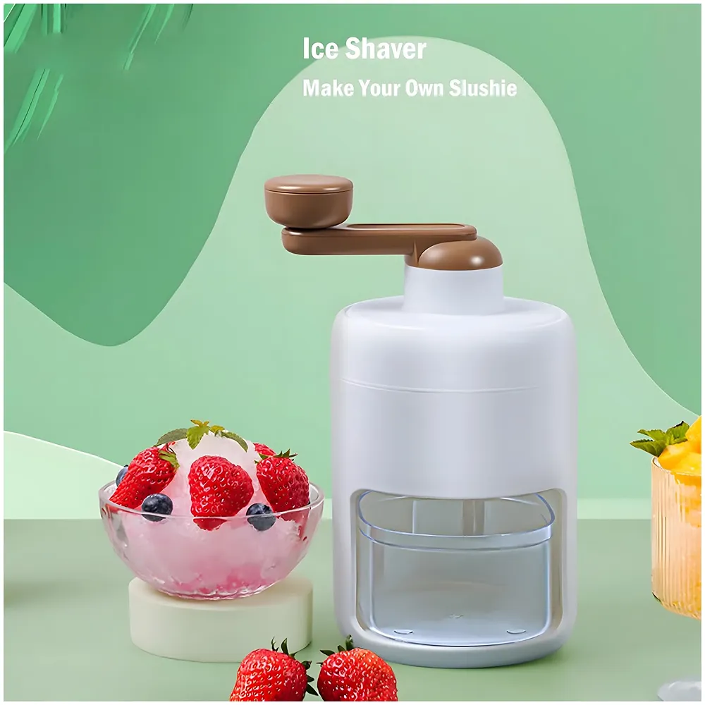 Ice Shaver Snow Cone Machine Hand Crank Slushy Maker Portable