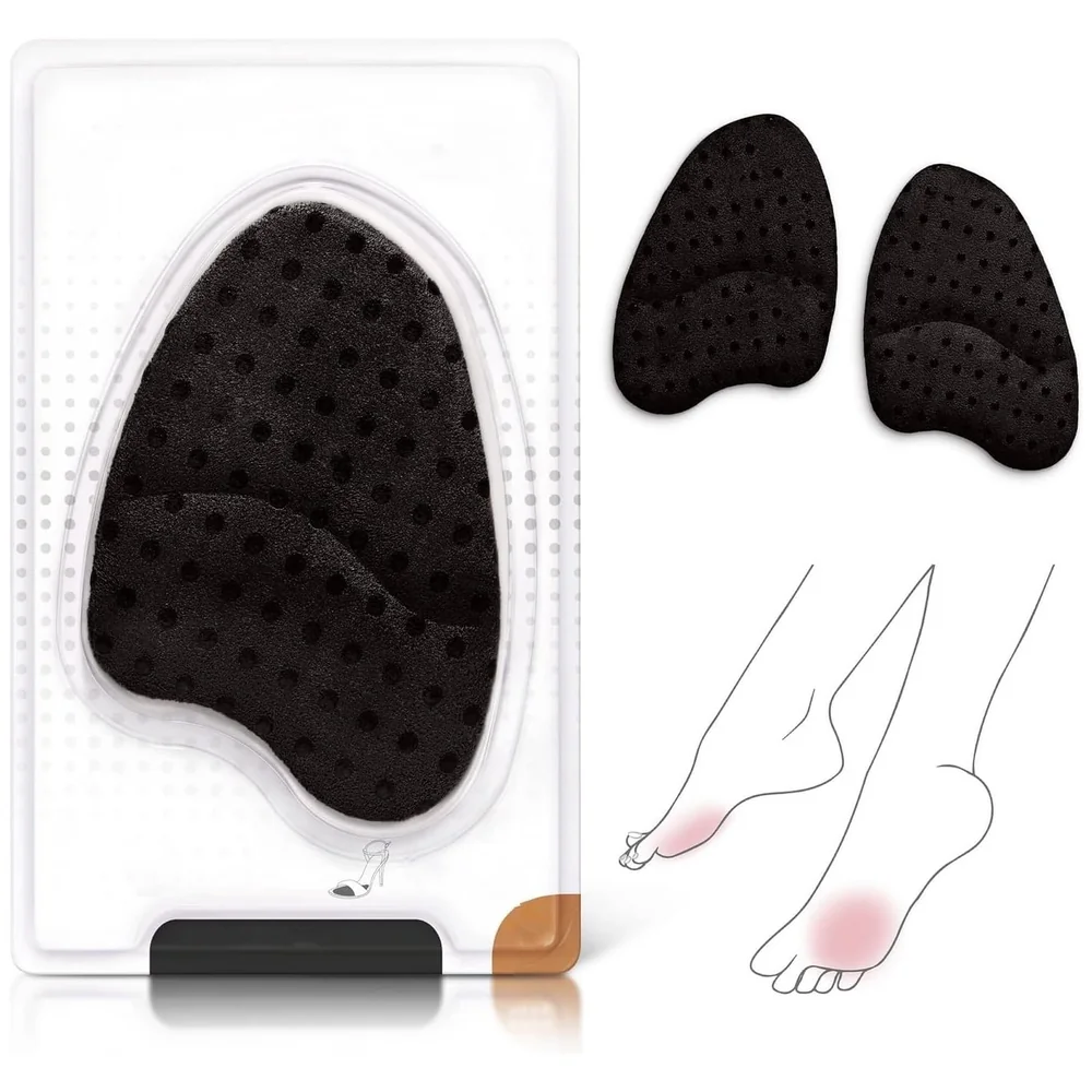 Silicone Ball of Foot Cushion Metatarsal Pad 10 x 7 cm in Black