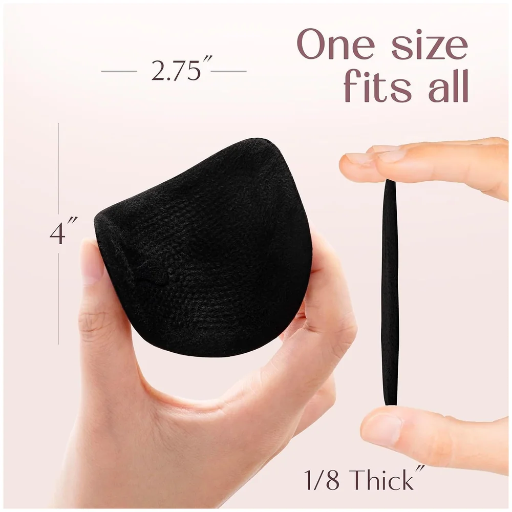 Silicone Ball of Foot Cushion Metatarsal Pad 10 x 7 cm in Black
