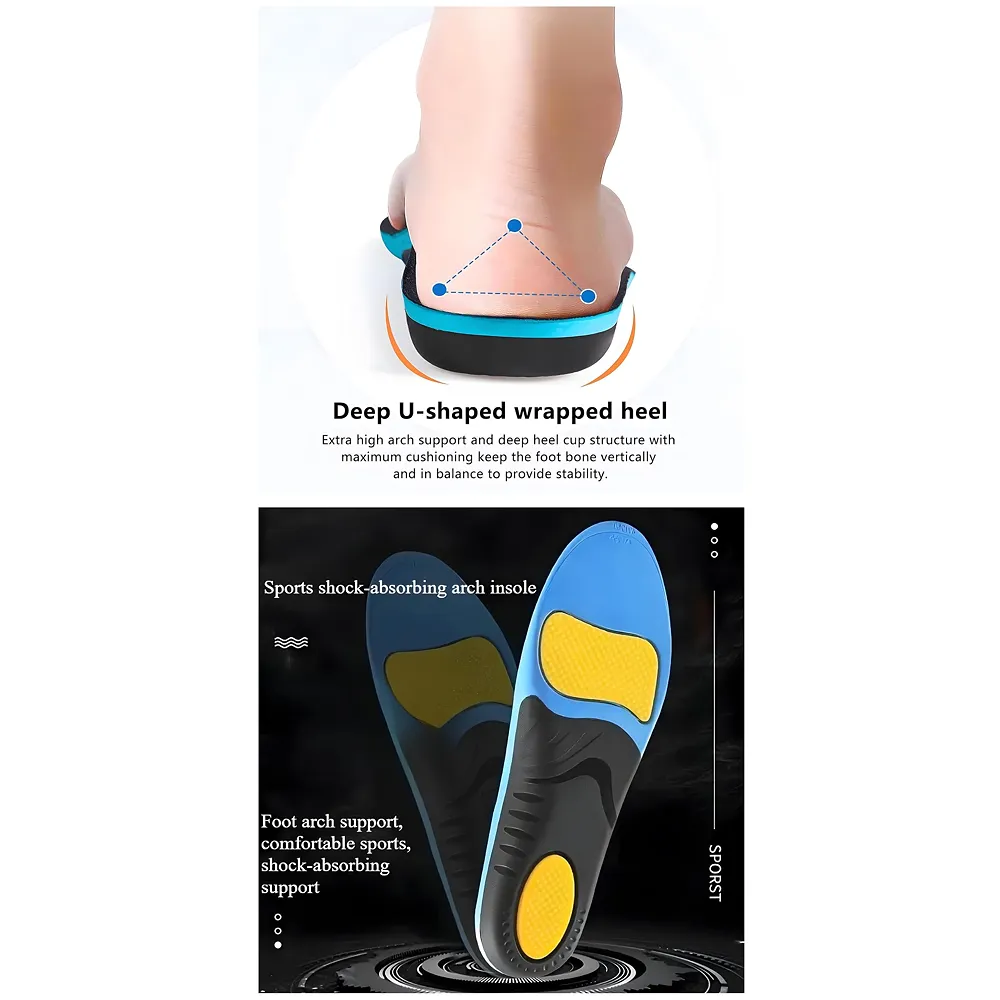 Gel Orthotic Insoles Flat Feet Plantar Fasciitis Euro 39 to 42