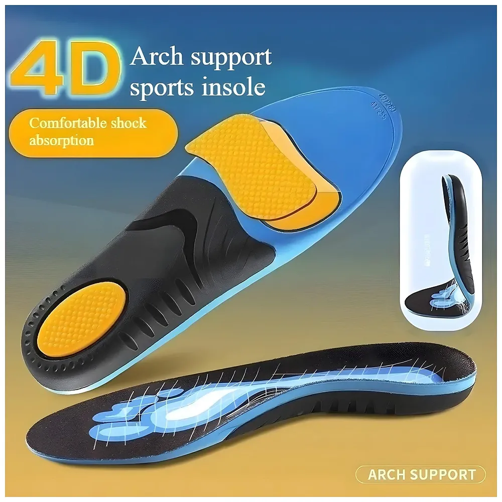 Gel Orthotic Insoles Flat Feet Plantar Fasciitis Euro 43 to 46