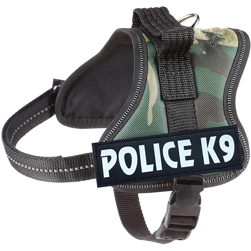 Dog K9 Police Harness Dog Vest Loop Straps and Handle and Adjustable (Camouflage, XL- 28-38 Inch Girth)