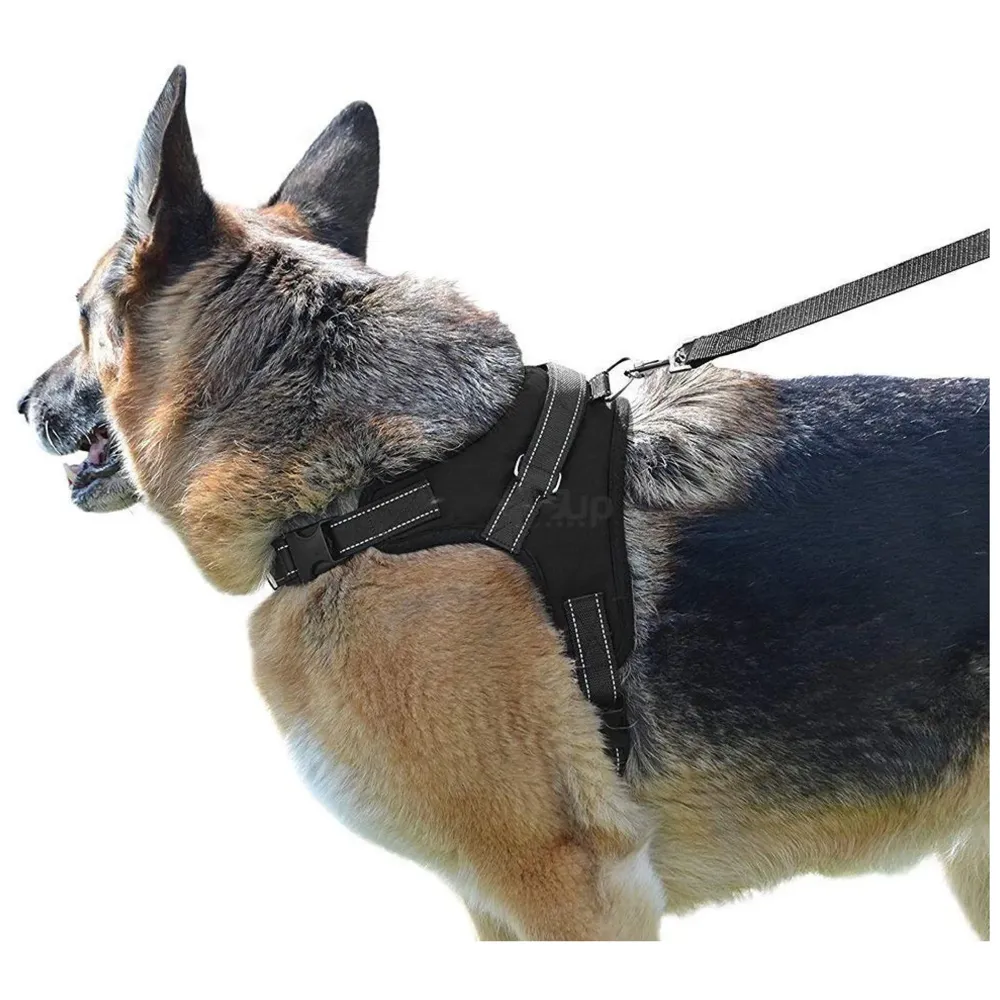 Dog K9 Police Dog Vest with Hook and Loop Straps and Handle and Adjustable (XL2, Black)