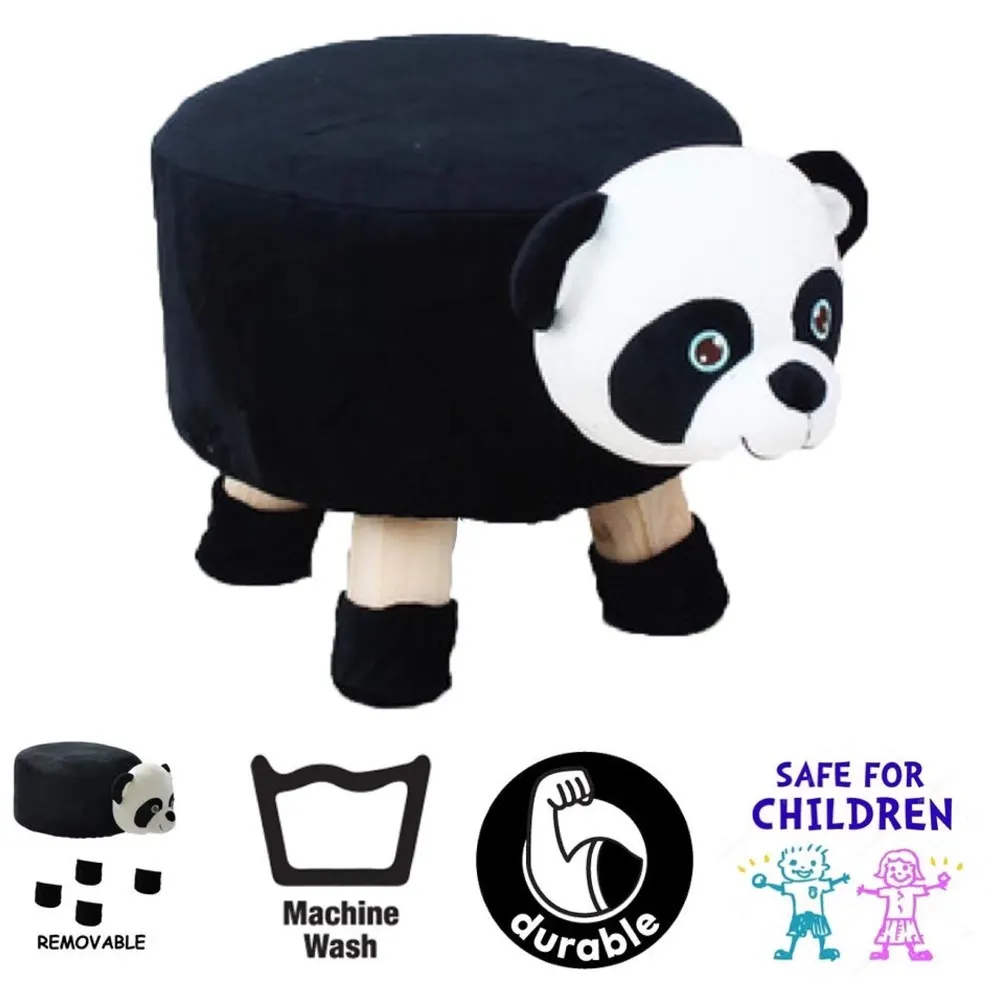 Panda Children's Favourite Animal Stool, Chair, Ottoman, Foot Rest. (Kids, Panda)