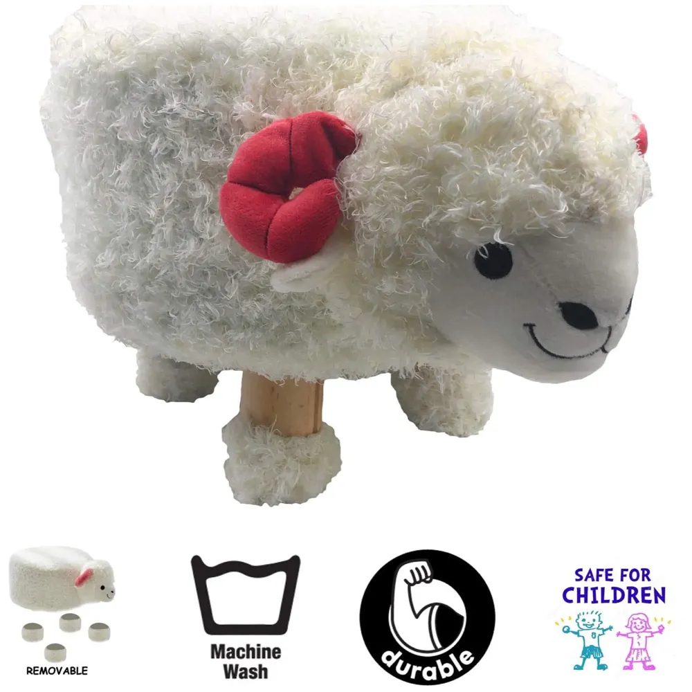 Sheep Children's Favourite Animal Stool, Chair, Ottoman, Foot Rest. (Kids, Sheep)