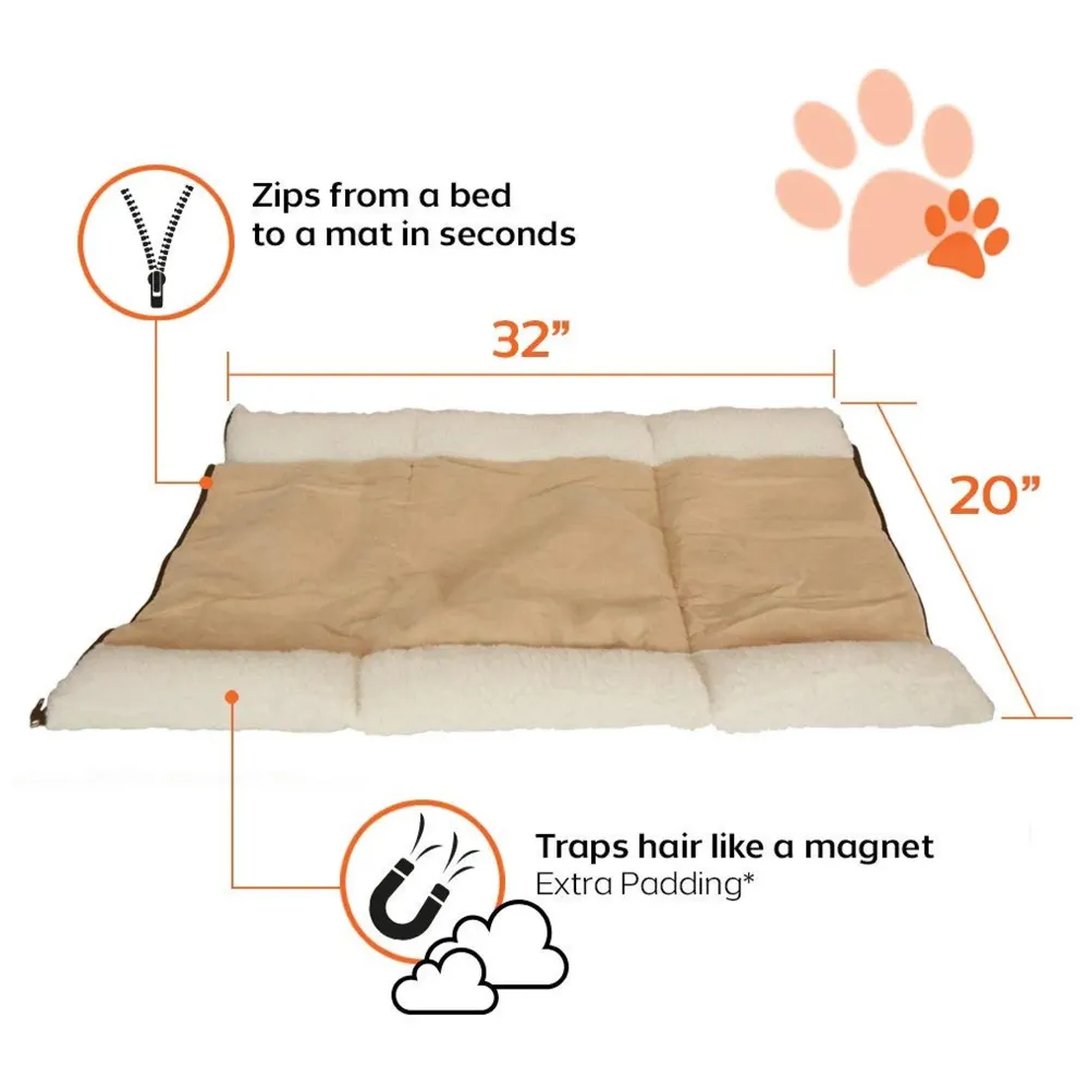 Cat Bed Cave House Bed - Best for Indoor Cats Houses Heated Kitten Warm Pet Self Warming w/Hoods Caves Igloo Covered Pod Felted Faux Felt Wool Cocoon - 2-in-1 Fleece Tunnel Tube Mat Pad
