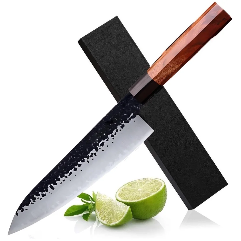 Berlin Japanese Damascus Chef Knife Enriched Pattern 8 inches