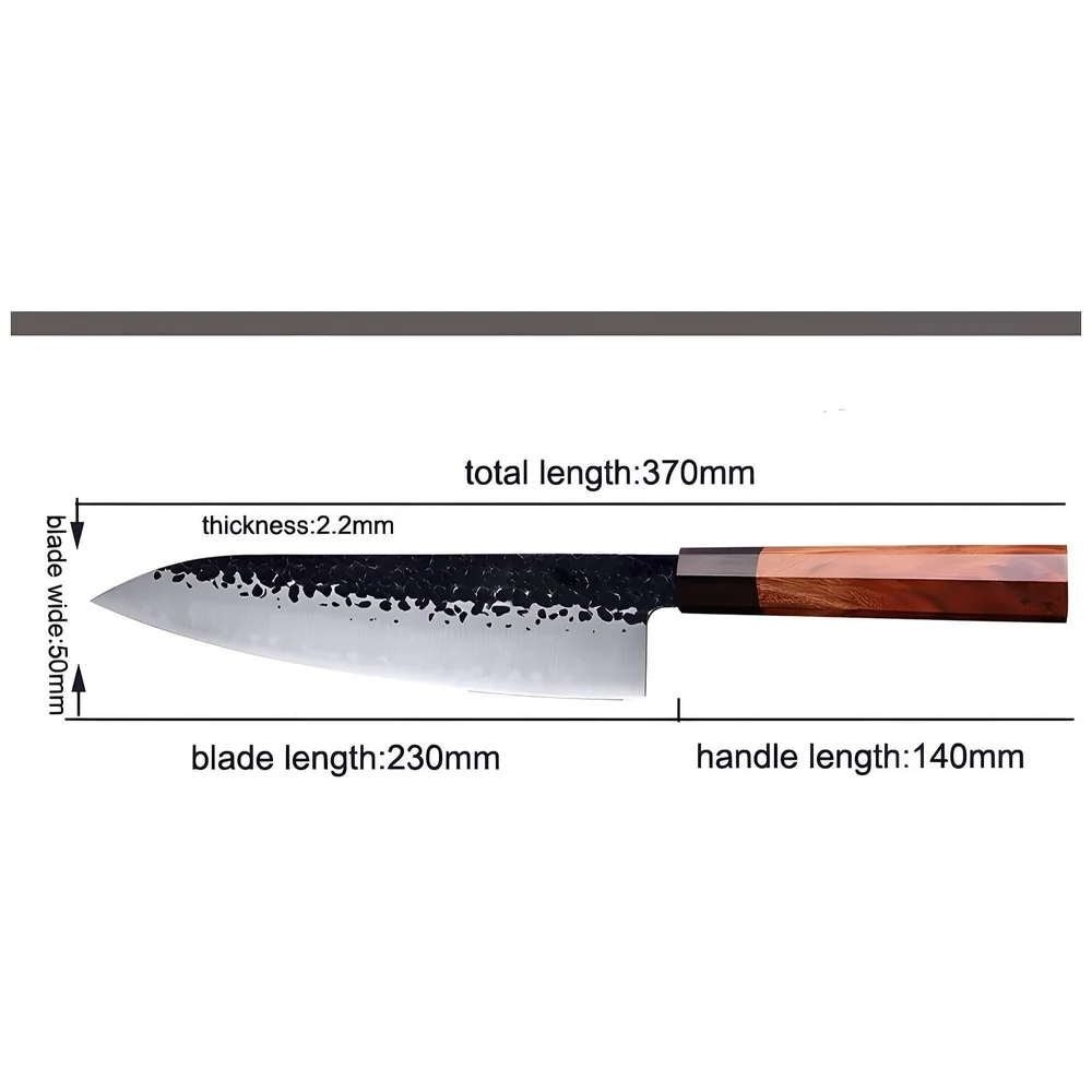 Berlin Japanese Damascus Chef Knife Enriched Pattern 8 inches
