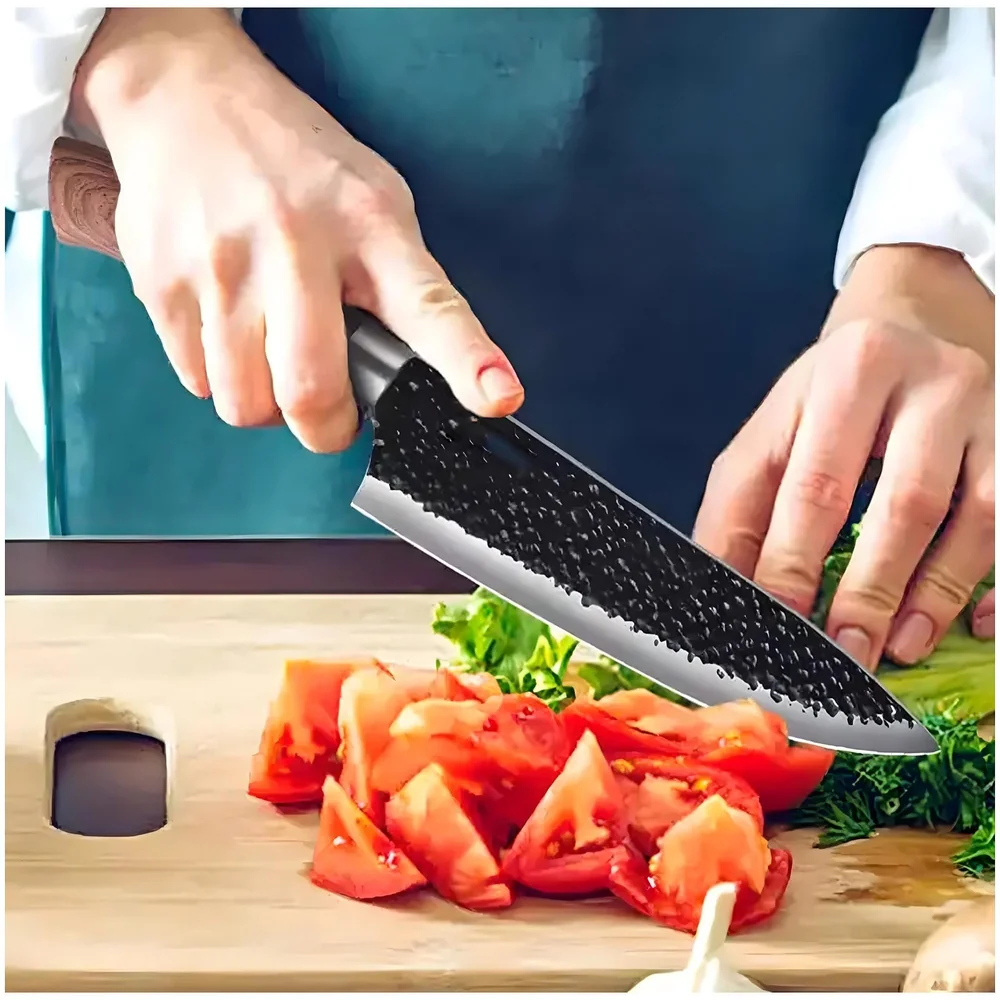 6 Pcs Knife Japanese Knife with Damascus Pattern ~ Shimura Collection ~ Chef Knife High Carbon Stainless Steel Laser Knives Kitchen with Box
